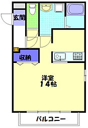 すずらんレジデンス3 1Kの間取図画像