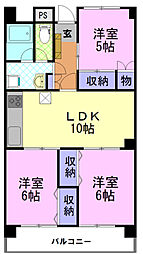 アビタシオン東宿郷 3LDKの間取図画像