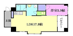 フェリシアス 1LDKの間取図画像