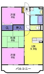 ユーミー美宝 3LDKの間取図画像