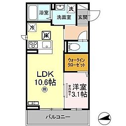 エルアベニュー 1LDKの間取図画像