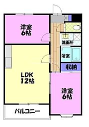 イースト鈴実A 2LDKの間取図画像