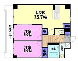 ソレイユ御蔵町 2LDKの間取図画像