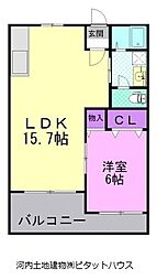 ヤナセコーポ 1LDKの間取図画像