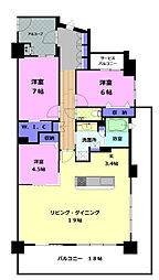 サーパスザ・タワー宇都宮 4LDKの間取図画像