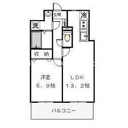 リバーサイド天神 1LDKの間取図画像