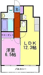 モアルミーネ 1LDKの間取図画像
