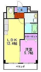 プラナス桜 1LDKの間取図画像