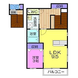 ジョイアカーザ 1LDKの間取図画像