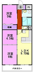 ROSETOWER元今泉 2LDKの間取図画像