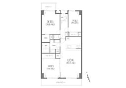 コスモ湘南野比海岸B棟光の棟 3LDKの間取図画像