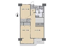 野庭団地621-1号棟 2LDKの間取図画像