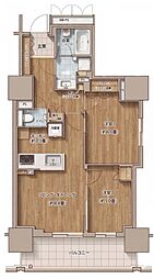 ローレルタワー堺筋本町 2LDKの間取図画像