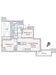 間取図画像 2LDK