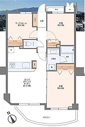 メディウス藤沢 2SLDKの間取図画像