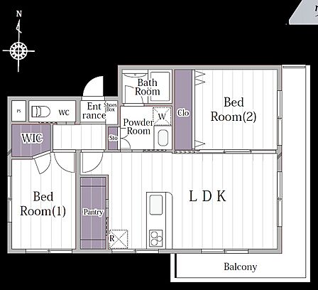 2LDK 間取り