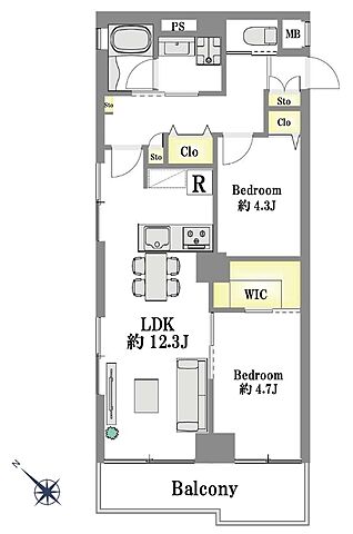 間取り シンハイム東十条 9階/-