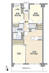 藤和シティコープ草加新田2 3LDKの間取図画像