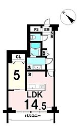 スカイハイツ仙台 1LDKの間取図画像