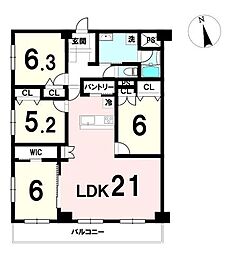 シーアイマンション河原町 4LDKの間取図画像