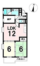 大町パーク・マンション 2SLDKの間取図画像