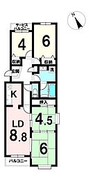 米ヶ袋第3パーク・マンション 4LDKの間取図画像