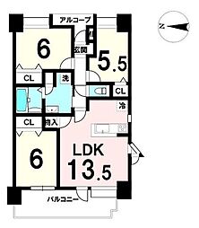 ダイアパレス福田町ステーションガーデン 3LDKの間取図画像