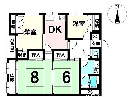 家族それぞれの時間も大切にできる4DKのゆとり。和室の落ち着きと洋室の使いやすさが両立した間取りで、暮らしの幅が広がります