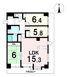 ライオンズマンション大和町四丁目 3LDKの間取図画像
