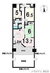 ナイスブライトピア南光台ヒルズコート 3LDKの間取図画像