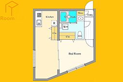 都営大江戸線 東新宿駅 徒歩7分の賃貸マンション 4階1DKの間取り