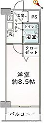 カーサ相生A号館 1Kの間取図画像
