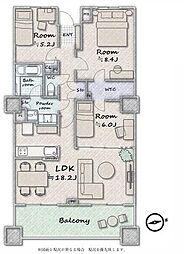 センチュリー水戸サウスゲートタワー 3LDKの間取図画像