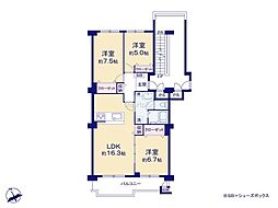 我孫子ビレジ3号棟 3LDKの間取図画像