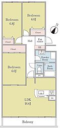 サーム手稲弐番館 3LDKの間取図画像