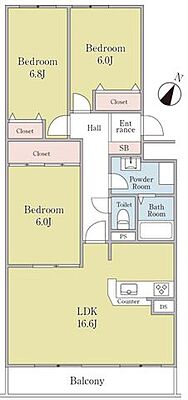 間取り サーム手稲弐番館 3階/-