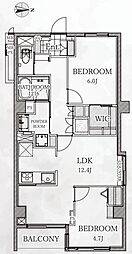 ノア南麻布 2LDKの間取図画像