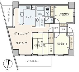 共立リライアンス四谷1 3LDKの間取図画像