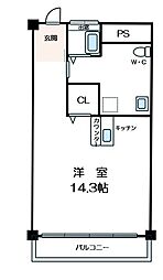 ロータリー本町 ワンルームの間取図画像