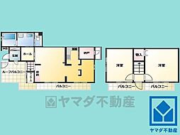 シェラビア東山台四番街221号棟 2LDKの間取図画像