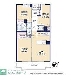 ライオンズマンション京成大久保 3LDKの間取図画像