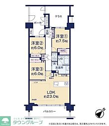 幕張ベイタウングリーナA棟 3LDKの間取図画像