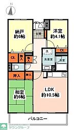 ライオンズマンション多摩動物公園 2SLDKの間取図画像