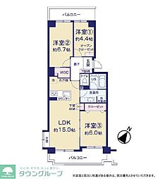 ユーアイコーポ川口 3LDKの間取図画像