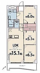 グリーンヴィラ琴似A棟 3LDKの間取図画像