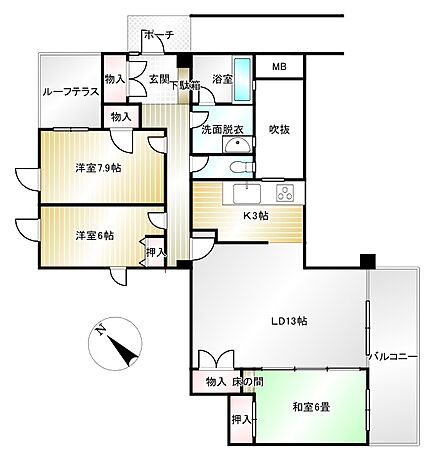 3LDK 間取り