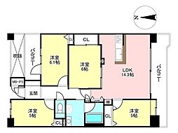 ライオンズガーデン一番町 4LDKの間取り