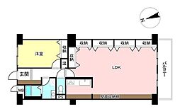 イトーピア八島マンションA棟 1LDKの間取図画像