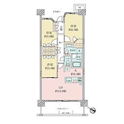 グレーシア横濱ベイC棟 3LDKの間取図画像