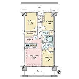 クレヴィア市川行徳 3LDKの間取図画像